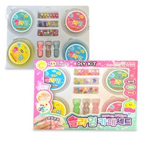 자연과학습 슬라임 카페세트 DIY KIT 랜덤 토핑 클리어슬라임 반짝이가루