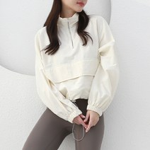 순이들 여성 하프 반집업 스트링 아노락 바람막이