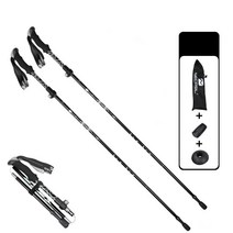 쾌의 등산스틱 5단 접이식 듀랄루민 초경량 등산 스틱 2p 증정 스틱케이스, 블랙
