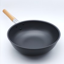 림테이블 웍 볶음팬 경질 중화후라이팬 가정용 업소용 튀김 중국팬 북경 궁중팬 나무손잡이, 1. 30cm