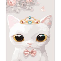 붓 증정! DIY 쉬운 숫자 고양이 동물 그림 아크릴화 유화 명화그리기 세트 40*50, #000, 회색고양이