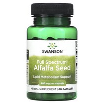 스완슨 풀 스펙트럼 알팔파씨 400mg 캡슐 60정, 기본