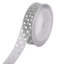 골든 도트 오간자 리본 테이프 25mm 바느질 공예 장식 새틴 리본 공예 DIY 보우 액세서리 20M, 회색, 1개