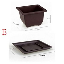관수화분 식물바구니 모조 보라색 모래 플라스틱 화분 6 가지 크기 직사각형 다육이 식물 플랜터 하단, E