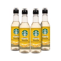 스타벅스 Starbucks Vanilla Flavored Coffee Syrup 360ml 4팩 무설탕 바닐라 향 커피 시럽