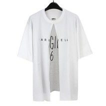 MM6 메종 마르지엘라 더블 로고 반팔 티셔츠 S52GC0239 S23955 961 WHITE [MSC006]