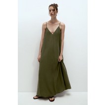 ZARA 자라 오버핏 루즈핏 미디 여자 여성 드레스 원피스 그린 3067/240 모델