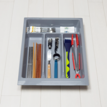 서랍수저분리함 400 트레이 씽크대서랍칸막이 서랍용수저통 멀티수납 수저정리함 다용도수저함, 그레이