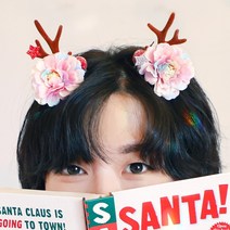 루돌프 사슴 머리핀 2EA 1SET (꽃), 단품