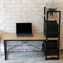 선반형 컴퓨터 책상 좌식 H형 선반 책상 1200, 화이트