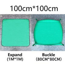 분갈이매트 1pc. 심기 매트 50cm-100cm 원예 화분 패드 접이식 정원 식물 방수, 04 Green 100x100cm