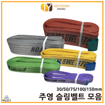 주영 슬링벨트 S마크 컬러 크레인바 슬링바 모음 30 50 75 100 150mm 1-10m, 보라(30mm), 10m