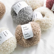 야나 보울보울(bohwool bohwool) 50g 몽글몽글한 링구사 곱슬인형머리 뜨개실 보울보울실 털실 뽀글이실, 806 피콕그린