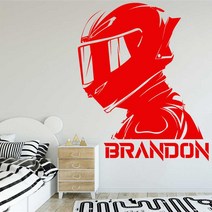 전기자전거2인용 출퇴근 배달용 자전거 오토바이 헬멧 개인화 된 이름 비닐 벽 스티커 Motocr 자전거 Decal, 18 No.18 Light Purple, 01 42x51cm