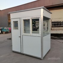 경비초소 컨테이너 업소용 발렛부스 경비실 휴게실 초소 경비 부스, 1.5x2.0x2.35 단순 컬러 강철 복합 패널