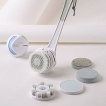 라이프썸 전동 바디브러쉬(LFS-HA37)+5종 브러쉬 증정 샤워브러쉬 마사지브러쉬 목욕 바디브러쉬 샤워 목욕솔, 라이트그레이