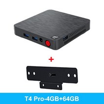 mini 소형 pc 게이밍 미니 미니 인텔 셀러론 지원 듀얼, 브래킷이 있는 t4 pro, 우리를