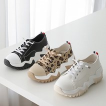 오버핏 레오파드 어글리 여성용 스니커즈 운동화