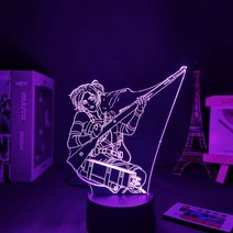 led 패널 조명 anime lamp attack on titan 4 sasha braus figure kids night light for bedroom decor night l, 16가지 색상(리모컨 포함)