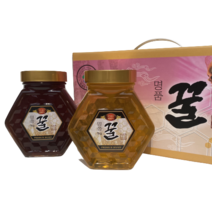 영천 명품꿀 이광우] 천연벌꿀 선물세트 아카시아 & 밤잡화 (1kg x 2병), 1박스(1kg x 2ea)