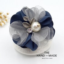 -새로운 한국 패브릭 진주 꽃 브로치 핀 배지 목도리 핀 옷깃 손으로 만든 천 아트 여성 의류 액세서리