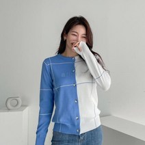 [바보사랑] 여자 라운드넥 빅 윈도우 미니 가디건[옷자락]