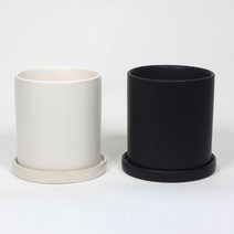 13cm 무광 파스텔 원형 도자기 분갈이 화분 실내 카페 거실 인테리어 식물화분, Z94-2(블랙)