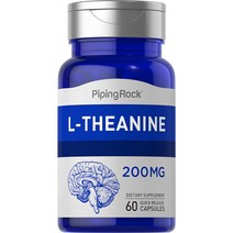 Piping Rock L-테아닌 200mg 캡슐 60정, 1개