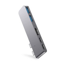맥북용 USB C 허브 어댑터 5-in-2 듀얼 모니터 디스플레이 5K 60Hz HDMI 비디오 출력 다용도 썬더볼트 3 호환 USB-C 포트 100W PD 충전용 4