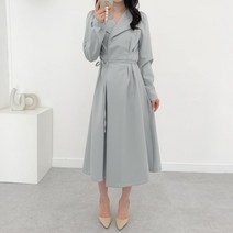 비비올라 / 국내제작 앤유 봄 긴팔 하객 리본 랩스타일 롱 원피스