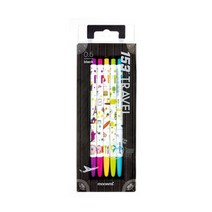 모나미 153 볼펜 트래블 5종세트(0.5MM) 펜슬 사무 그립 이색 팬시 판촉 학습용 소프트 업무용