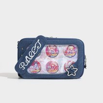 PVC가방 투명가방 여성용 시크한 데님 숄더백 트렌디한 Ita 가방 올 매치 5 성급 크로스바디 백 투명 팩