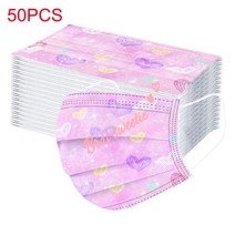 일회용 어린이 마스크 만화 유니콘 패턴 프린트 입 어린이용 소녀용 3 겹 크리스마스 50 개, [24] 50pc kids 3