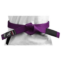 퍼플 격투기 도복 주짓수 유술 띠 하야부사 자수 벨트, 화이트