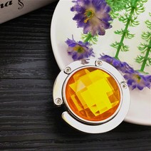 합금 매직 후크 행거 홀더 후크 지갑 가방 행거 휴대용 핸드백 접이식 크리스탈 걸이, 주황색