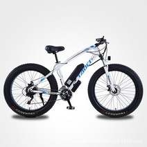 팻바이크 전기 자전거 망 산악 스노우 Ebike 4.0 지방 타이어 전자, 화이트 36V8AH350W