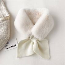 퍼 밍크 머플러 목도리 인조 모피 플러시 스카프 와일드 칼라 크로스 따뜻한 모조 토끼 스티칭 학생 핑크 풀라 겨울 여성용