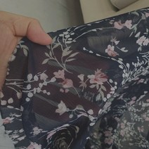 유니원단 찰랑찰랑 얇은 꽃무늬 커튼 쉬폰원단 촬영용 배경천 원단 10컬러, 요루쉬폰꽃무늬짙은네이비
