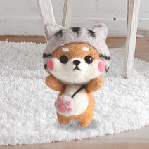 젊은이마켓 DIY 시바 양모 니들 펠트 세트, 1세트, NO_29. 냥이 시바