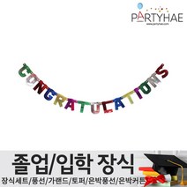 (주)파티해 졸업 입학식 장식세트 - 졸업풍선 데코 소품, C08_축하레터배너(소)
