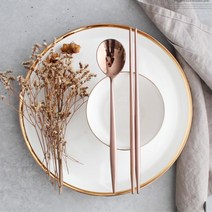 자취생 집들이선물 로즈골드 수저세트 예단은수저, 숟가락, 1개