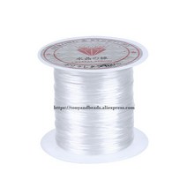 마카롱실 뜨개실 자이언트얀 망고실 뜨개질 털 앙고라 롤 당 10 미터 0.8mm 크리스탈 신축성 탄성 공예 팔, 한개옵션1, 01 white