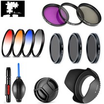 Uv cpl fld 스타 nd2 nd4 nd8 점진적 컬러 필터 렌즈 후드 캡 소니 dsc hx400v hx350 hx300 h400 디지털 카메라 청소 펜|Camera Fil, 1개, Gradual Orange, 단일