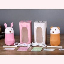 자동차 컵홀더 귀여운 무드등 캐릭터 고급 가습기, (판매:배나트리) 그린