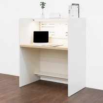 아이디어스터디 피타 독서실책상 와이드 1000 크림화이트 & 자작나무, 뉴 카멜레온 감성 컨트롤 LED, 선택하지 않음