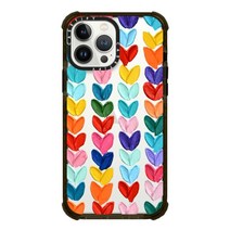 CASETiFY 울트라 임팩트 케이스 아이폰 13 프로 맥스용 - 드래곤 클리어 블랙, Polka Daub Hearts