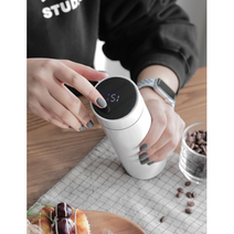 스마트 온도표시텀블러 보온병500ml 행사기념품 보냉텀블러 온도표시 차망 특이한텀블러 보냉 보온병 LED텀블러 LED 스텐텀블러 개업답례품 고급스런텀블러 텀블러 심플한텀블러 보온 터치, LED텀블러_블랙