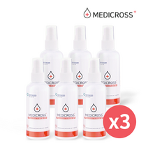 메디크로스 100ml X 6개 살균소독제 간편 휴대용 소독수 친환경, 3set