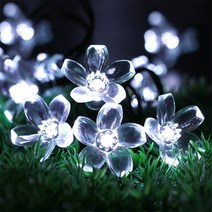 CHEN 로터스 솔라 라이트 문자열 LED 야외 방수 벚꽃 램프 화환 웨딩 파티 Christams 가든 홈 요정 장식, Cherry white_7m 50leds