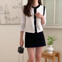수키 배색벌집니트조끼 1115788